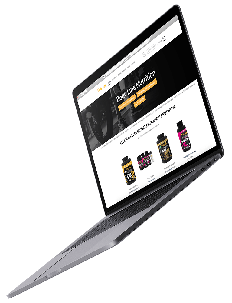 body line - laptop ecommerce - creare magazin online